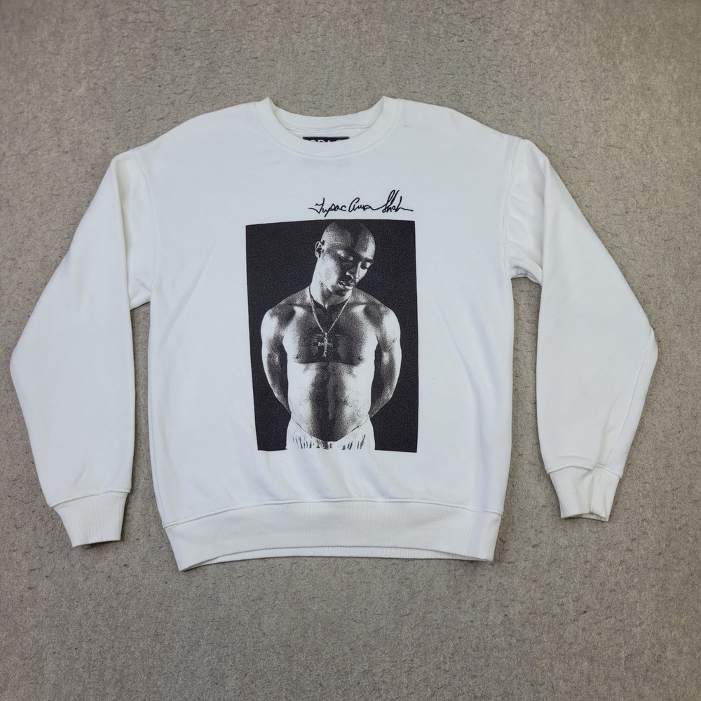 Tupac Shakur 2PAC Hip Hop Retro Rap Crewneck‎ Sweatshirt Men's Size Small